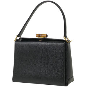 Gucci Bamboo Handbag Old Gucci Turnlock Handbag Leather Black